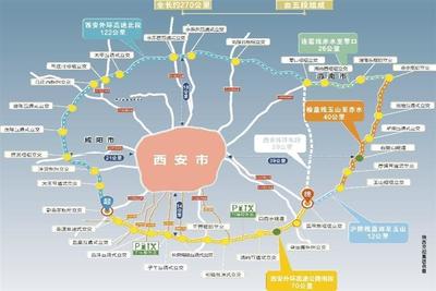 西安外環高速公路路線圖